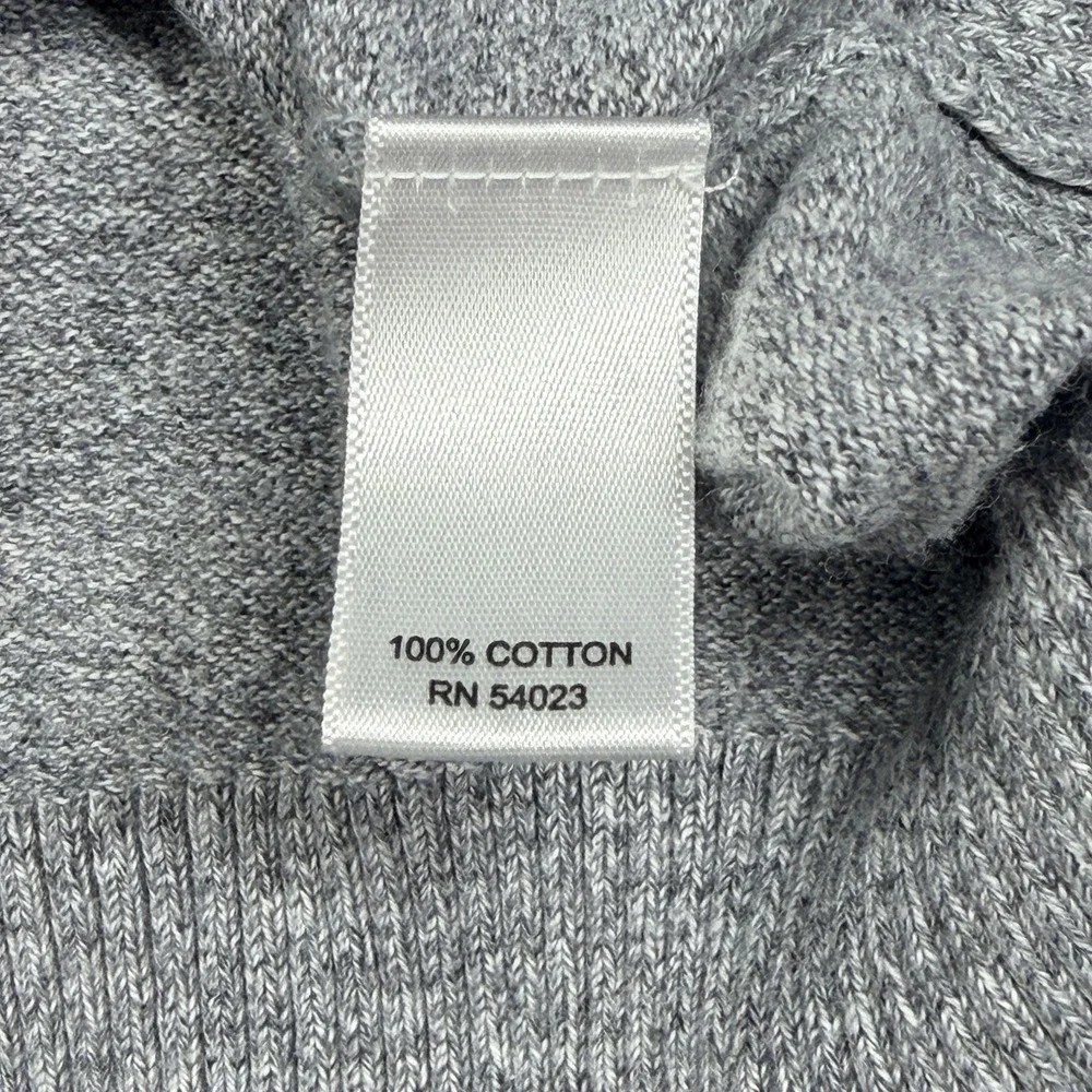 Banana Republic Henley Sweater Mens XL Grey Speckled Knit Soft Warm Preppy